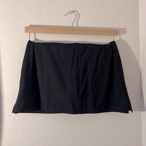 Mini length, black skirt with built in shorts, size small.